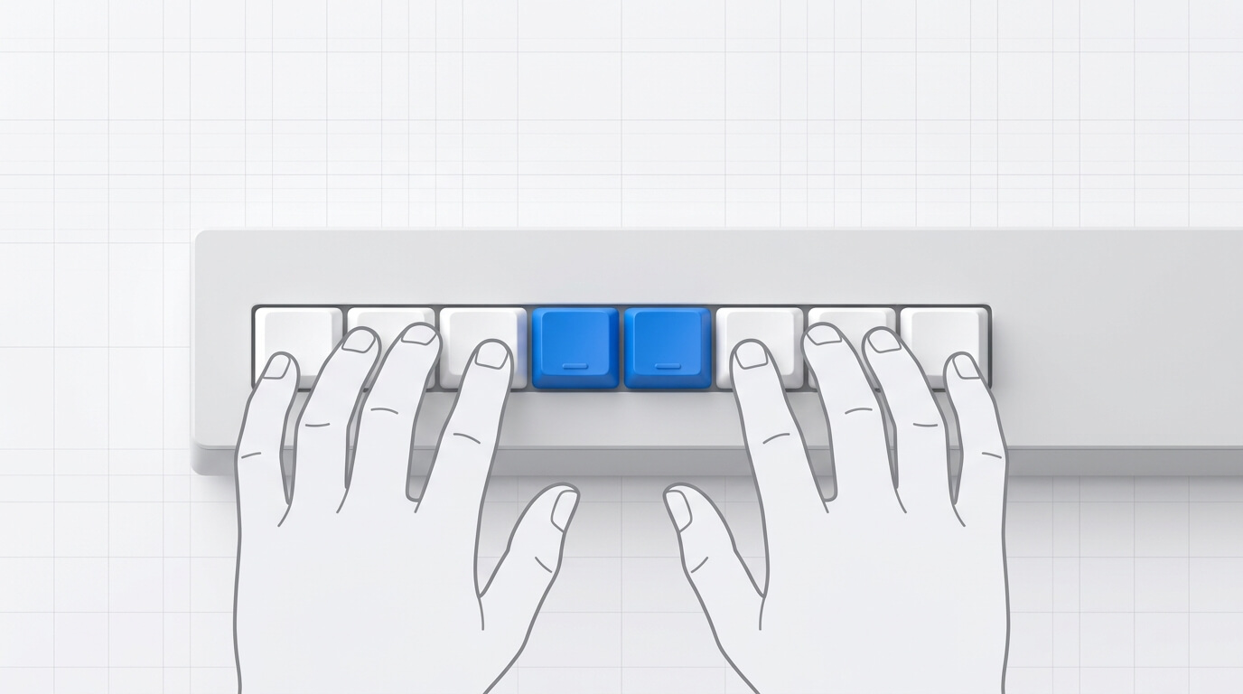 The home row, and which finger owns which key